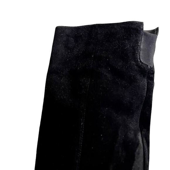 Stuart Weitzman Black Suede Hidden Wedge Below Knee Tall Boots Size 5.5M - Picture 3 of 13